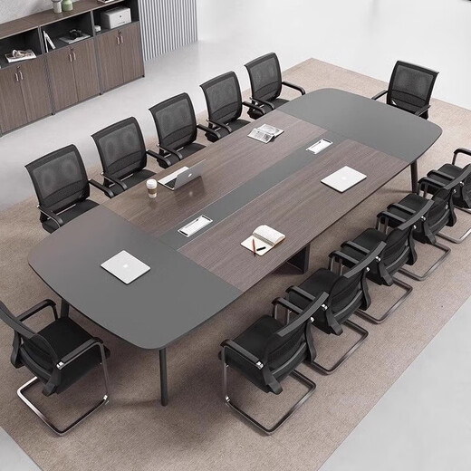 Conference table long table simple modern office negotiation training table large and small conference room table and chair combination 1.8*0.9 meter conference table