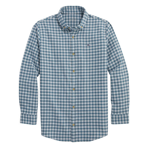 Vineyard vines boys stretch flannel plaid shirt, Larkspur Larkspur Medium