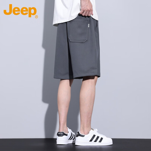 吉普（JEEP）吉普男士短裤2025年夏季薄款运动直筒休闲裤美式拼接五分裤男 P742MWP2687蓝色【Jeep官方保障 3XL 【161-170斤】