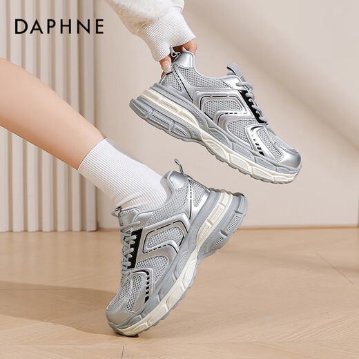 Daphne Daphne Sportschuhe 2025 Frühling Neue Mode lässige Schuhe Running Schuhe Frauenschuhe Dicke Sohle vielseitige Papa Schuhe Frauen -Waffenfarbe 1048 39