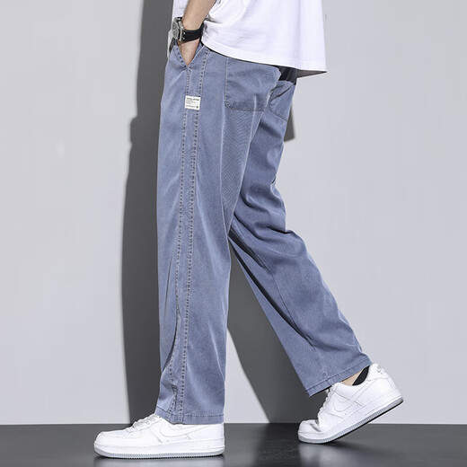 Benny Road Offizielle Website Offizielle Schiffsgeschäfte Flaggschiff Sommer-Zughose Männer gerade losen Boden trendy Brandbrand-Hose 1048 Hellblau + 1048 Gray [2 Packs] 2XL-Code