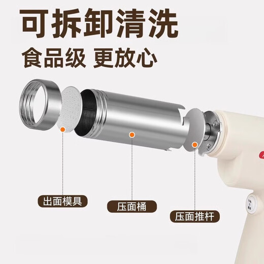 万利达面条机家庭用小型全自动手持压面机电动无线河捞机饸饹机2025新款多功能揉面一体机便携式灌肠机 手持电动款【五个磨具+灌肠器+量杯】