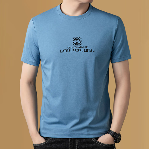 
Pierre cardin pure cotton 100% short-sleeved T-shirt for men 2025 summer new thin casual and fashionable printed half-sleeved anti-wrinkle top White/1517 M 165 Recommended [95-115Jin [Jin equals 0.5 kg]]