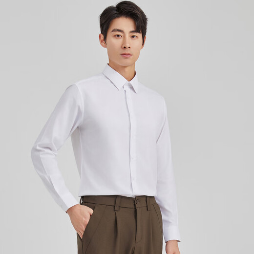 Sundance [con Laiser/Tres defensas] 2025 Spring New Style Style de mediana edad y joven camisa de manga larga formal hombres blancos 40