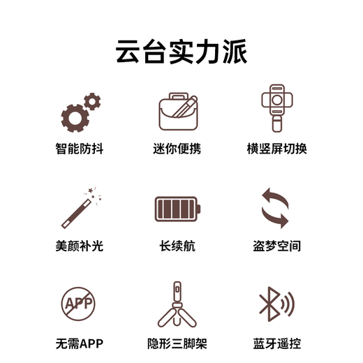 智国者【TOP榜第1名】云台手持自拍杆手机支架便携式旅游神器360度旋转落地三脚架防抖三轴跟拍摄稳定器