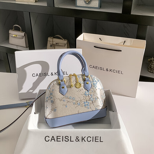 CAEISL & KCIEL官网小&ck女包2025新款小众高级感刺绣贝壳包包女百搭手提斜挎包 蓝色 无规格