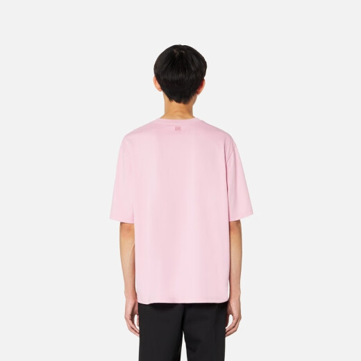 AMIPARIS [70% off] Men and women same color love embroidered loose short-sleeved T-shirt 655 light pink UTS002.726 M