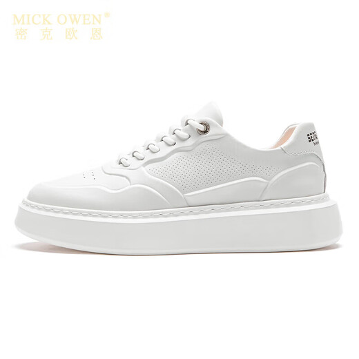 Mick Owen Mick Owen Männer atmungsaktiv 2025 Neues koreanisches Stil Trendy weiß dicke Sohle lässiges Mesh niedrige kleine weiße Schuhe 5155 Weiß 38
