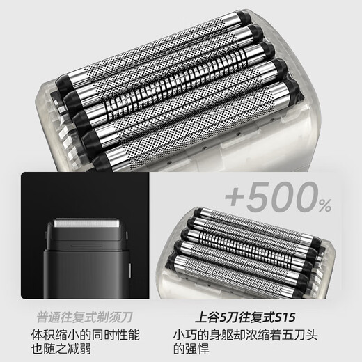上谷（SAMCOOS）小方盒剃须刀往复式五刀头电动便携款迷你胡须刀520生日礼物男士刮胡刀送男友老公 S15-白色礼盒装