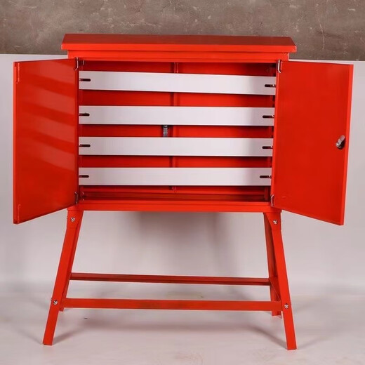 Aigujie outdoor floor-standing secondary box construction site temporary distribution box tall mobile portable rainproof switch cabinet control box red 250*300*180 suitcase engineering style