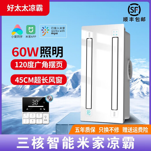 Exquisite Good Wife Kitchen Cooler Recessed Lighting Two-in-One Air Conditioner Integrated Ceiling Ventilation Cooler Fan Cool Wind Four Functions | Dual Direct Blowing | Key Switch