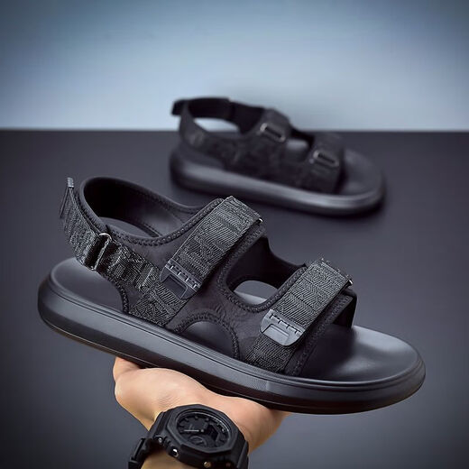 
Yimimei Men's Sandals 2025 Summer Soft Sole Anti-Slip Fashion Casual Shoes Black 6187 38 Standard Sneaker Ruler Black 6187 Upgraded Version Standard Sneaker Size 1 39