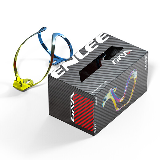 Enlee bicycle water bottle holder, mountain road bike ultra-light aluminum water bottle holder, bicycle outdoor riding gradient color water cup holder, cycling equipment accessories, U style gold (with screws)