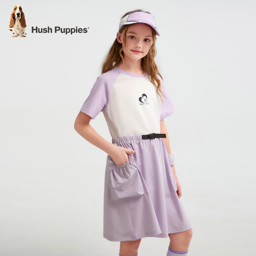 Hush Puppies children's clothing for children, girls and older children, summer energetic, youthful, fashionable, playful workwear style casual dress, ice blue purple 120