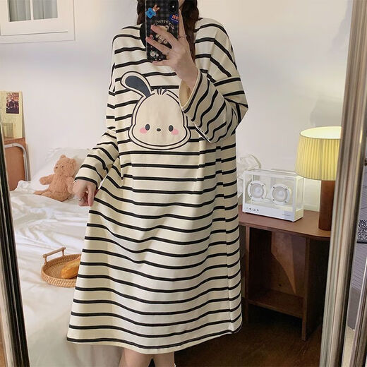 
COLORFUL GEMS spring and autumn new sweet large size long-sleeved nightgown student home clothes 16863 cute three-eyed baby B 170 M (suitable for 80-100 Jin [Jin equals 0.5 kg])