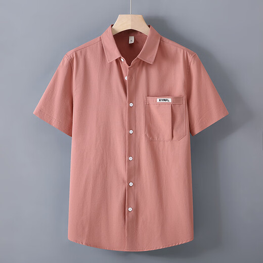 100% reine Hemd für Kurzärärmel-Hemd für sommerliche dünne doppelt doppelt einhemdbare Hemd-Hemd-Hemd und vielseitiger japanischer Trend 1509 weiße Single-Taschen-L (120-145jin [Jin gleich 0,5 kg]))