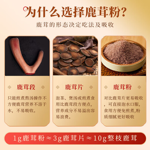 
Banshan Farmer Deer Antler Powder 50g Changbaishan Deer Antler Red Powder Powder Powder First Stubble Second Round Soup Soaked in Water and Soaked in Wine