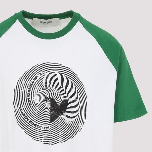 Golden Goose Men's Contrast Coumle Round Cou à manches courtes T-shirt Fashion Casual Shirt White 12188 Optic White One Taille M