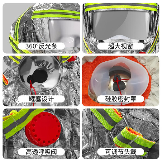 Jumu Kai'an fire mask national standard 3C certified anti-virus and anti-smoke mask fire escape mask filter respirator shawl style TZL30 silicone filter mask