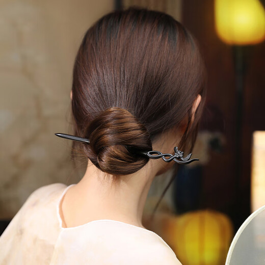 Crystal black sandalwood hairpin for women, high-end new Chinese style wooden hairpin, ancient style Hanfu step-shaking hairpin, practical gift