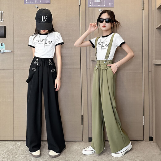 Disney Girls Everly Spring y Summer Fin 2025 NUEVAS Niñas Grandes Grandes hijos Summer Girls Summer Black Children's Pants Negro 160