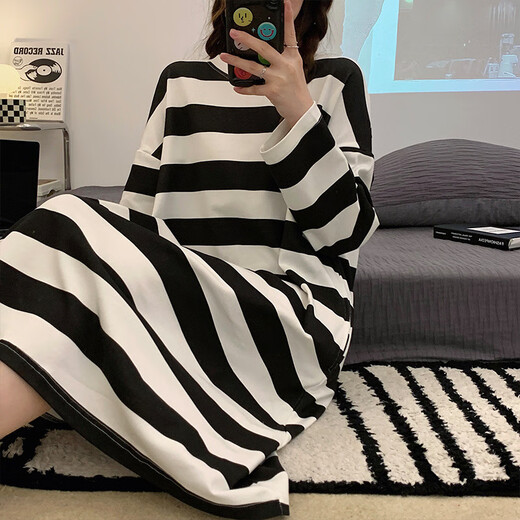 
COLORFUL GEMS spring and autumn new sweet large size long-sleeved nightgown student home clothes 16863 cute three-eyed baby B 170 M (suitable for 80-100 Jin [Jin equals 0.5 kg])