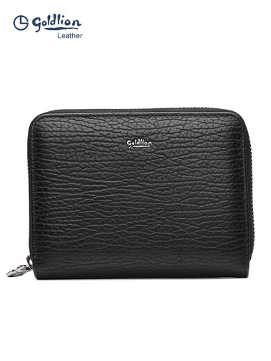 Sac de carte de grande capacité Goldlion Goldlion en cuir de couverture de carte de cartes bancs de cartes bancs de cartes bancs de cartes à carte multi-cartes à carte pour hommes noir