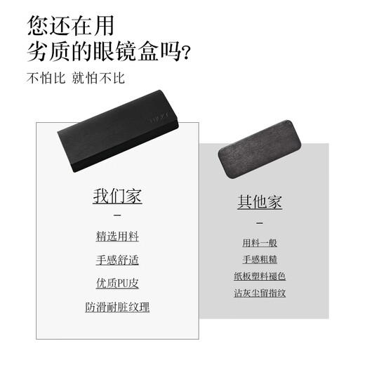 2025年日系简约太阳眼睛墨镜防压收纳盒子眼镜盒男便携抗压高感 深邃黑+眼镜布+清洁液