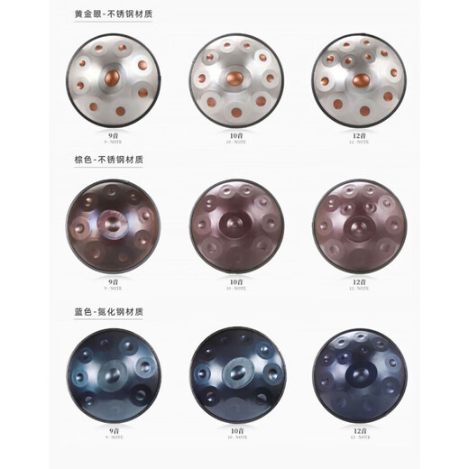 白龙吟Handpan手碟鼓乐器D小调打击乐器入门级初学专业手碟9音10音12音 太阳鸟 12音【专业款】