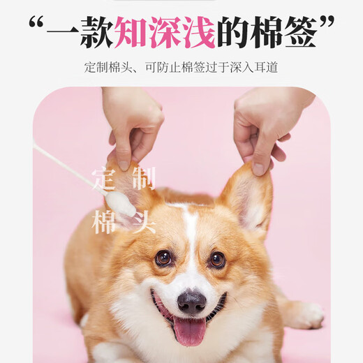 KOJIMA宠物棉签猫咪耳朵清洁棉签狗狗耳部棉棒耳垢耳道眼部鼻部伤口护理55支/盒