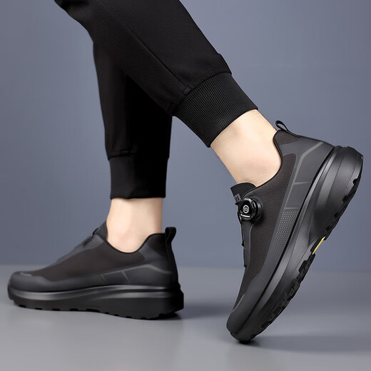 Zapatos para hombres 2025 Nuevo botón giratorio de primavera gratis suela suave de viaje al aire libre Sports y ocio de moda 3527 Negro 40