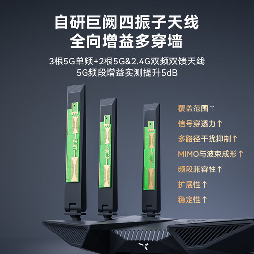 中兴（ZTE）问天BE6800Pro+ 全向穿墙王Wi-Fi7 家用无线路由器 双频聚合游戏加速巨阙天线 满血2.5G网口