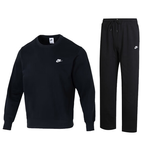 耐克（NIKE）运动套装男装25秋季新款时尚休闲卫衣套头衫宽松休闲裤直筒长裤男 FN3889/010+HQ4423/010 2XL/185【建议体重170/190斤】