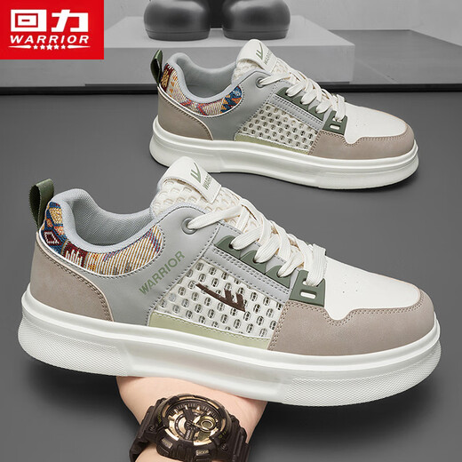 Chaussures guerrières Chaussures pour hommes polyvalentes pour hommes Chaussures de sport décontractées L699C Blanc / marron clair / marron 39