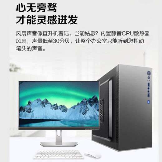 英特尔（Intel）酷睿i7/i5/i3台式机独显电脑吃鸡主机商务企业客服整机DIY无人直播剪辑美工设计办公家用游戏组装 套餐二(酷睿i3／16G内存／756G) 单主机