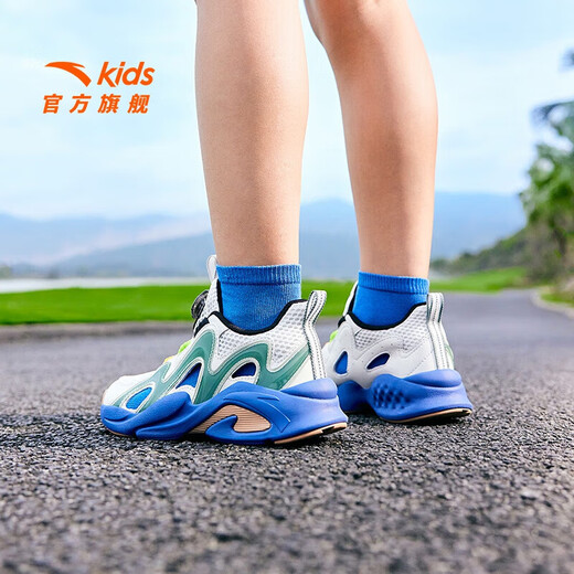 ANTA Children's Sandals Men's and Women's Big Children's Shoes 2025 Summer New Overbearing Frame Shoes Sports Shoes Baotou Beach Sandals Boys Gray/Diatom Green-6 36