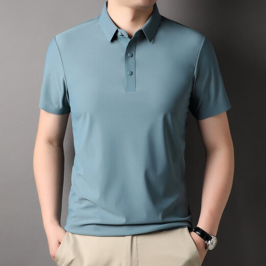 SeptSwolves (Septwolves) Cool 7a UV Proof Ice Ice mince t-shirt à manches courtes à manchette pour hommes Polo sans trace sans tracet