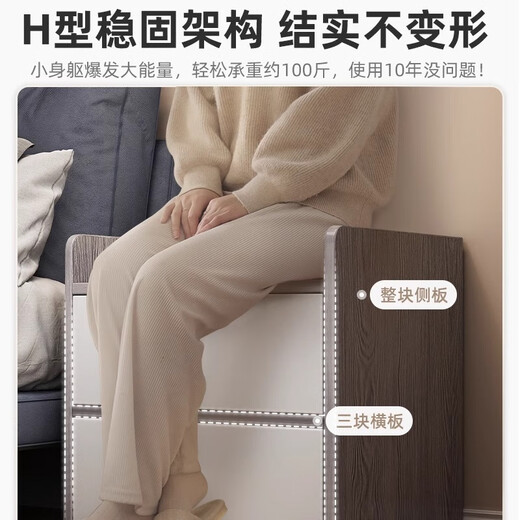 Zhongtao Nachttisch, Schlafzimmer, Massivholzfarbe, modern, schlicht, klein, Nachttisch-Aufbewahrungsregal mit Schloss, einfache Aufbewahrung, Nachttisch, Bild 2 – einzelne Schublade mit Schloss