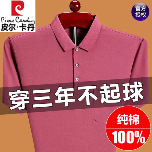 皮尔卡丹2025新款纯棉短袖t恤男士夏装上衣POLO衫真口袋休闲半袖T恤男 6636兰色 M 16590-120斤