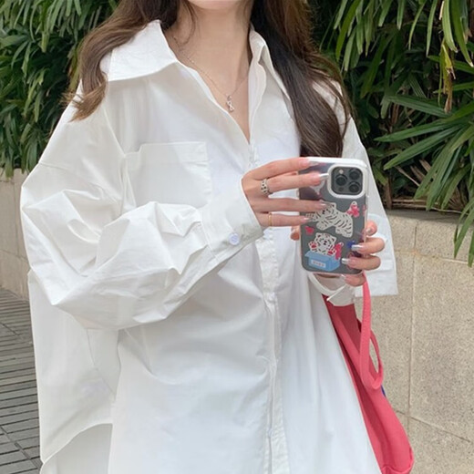 Yu Shang Zhenpin Early Spring Loose White Shirt Thin Jacket Women's Summer 2025 New Design Niche Sun Protection Shirt Top White L Large version recommended to take one size smaller