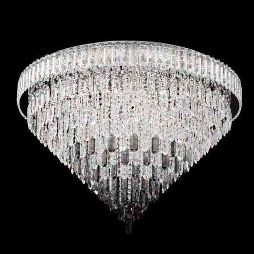 2024 nuevo estilo LED iluminación de cristal restaurante lámpara de araña lámpara de dormitorio decoración del hogar lámpara de techo al por mayor 9902 diámetro 80 CM control remoto de atenuación continua