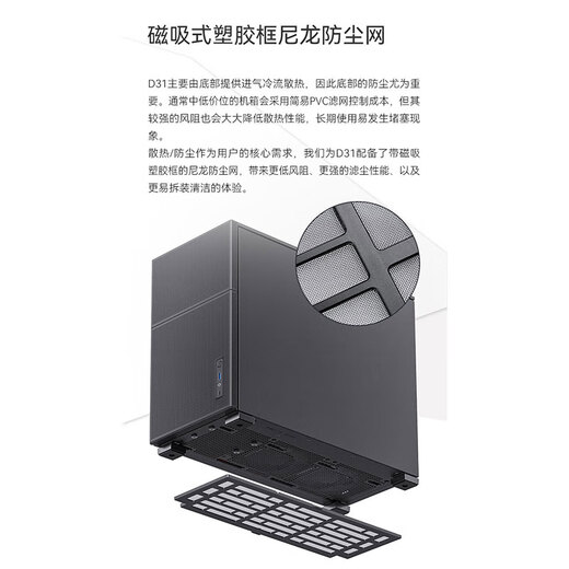 JONSBO D31 computer case Pinecone D41 main case MATX glass side transparent desktop 360 water-cooled secondary screen small case MESH compact ATX with screen type-c D31 MESH version mesh black MATX motherboard