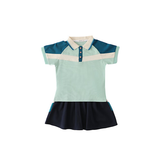 
Tongran Kindergarten Summer New Primary School Uniform Class Uniforms June 1st Performance Clothing Cotton Sports British Style Set 6625 Short Sleeve + Short Skirt 170 Size