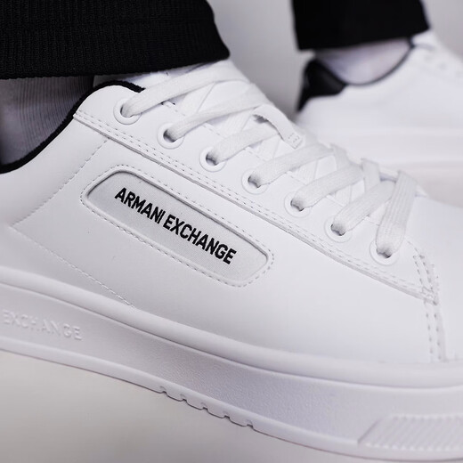 Armani / AX Men pour hommes à la mode et polyvalente Chaussures blanches à haut niveau xux203 xv805 White K681; 42.5