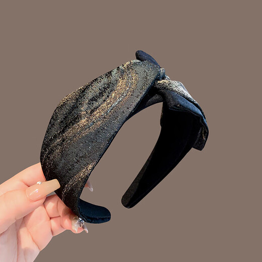 Kamalun (KAMALUN) 2025 new style hair hoop for women, shiny, wide-brimmed head hoop to cover white hair, temperament, pressed hair clips, simple and light luxury hair accessories, head hoop + brand gift box