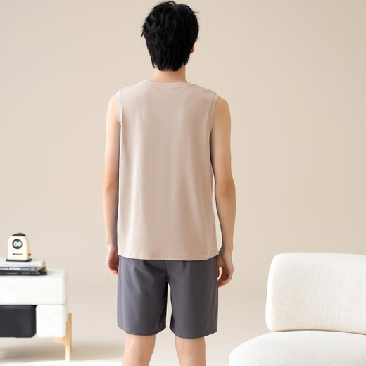 
LOYACKIND vest pajamas men's thin cotton sleeveless home clothing new casual home large size shorts suit summer youth 42M13658 L
