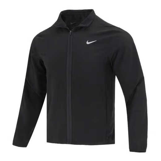 NIKE外套男士2024春秋季休闲连帽夹克跑步训练防风衣速干透气运动服 黑色Dri-Fit透气速干夹克 S