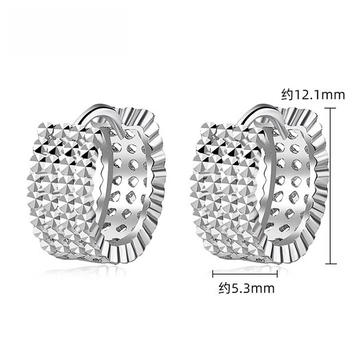 QIANSHU's new PT950 platinum shiny laser embroidered earrings, women's earrings and buckles, fashionable platinum earrings for lovers, platinum embroidered earrings (weighing about 3.9-4.1 grams)