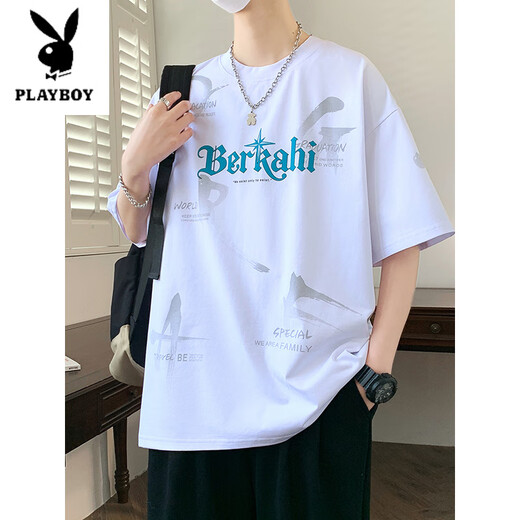 Playboy (Playboy) Teenager Sommer Ice Seide Kurzärärmelte T-Shirt Herren Sommer 2025 Neuer Stil schöner großer Kinder Top für Junior High School-Schüler JTTZ-693 Beige M 75 bis 105 Jin [Jin gleich 0,5 kg]