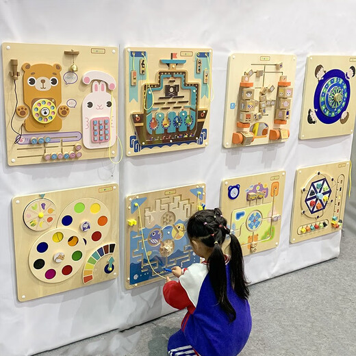 幼儿园墙面玩具早教墙壁上玩具走廊积木墙儿童科普知识认知板 图上一套4款 单款尺寸45*45cm